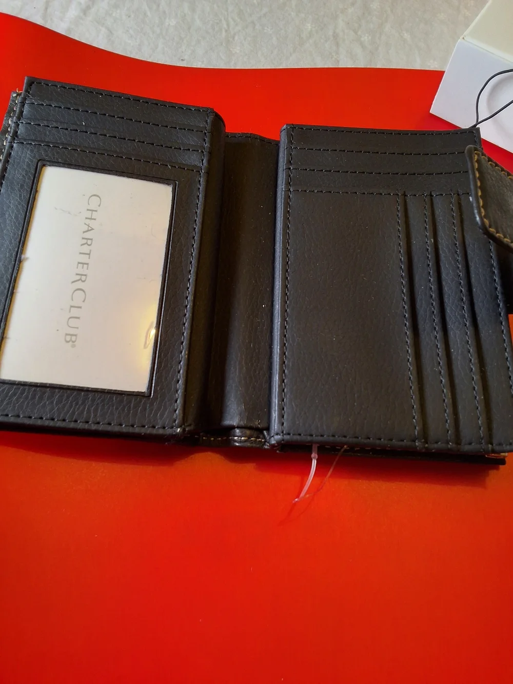 Charter Club Black Leather  Wallet New